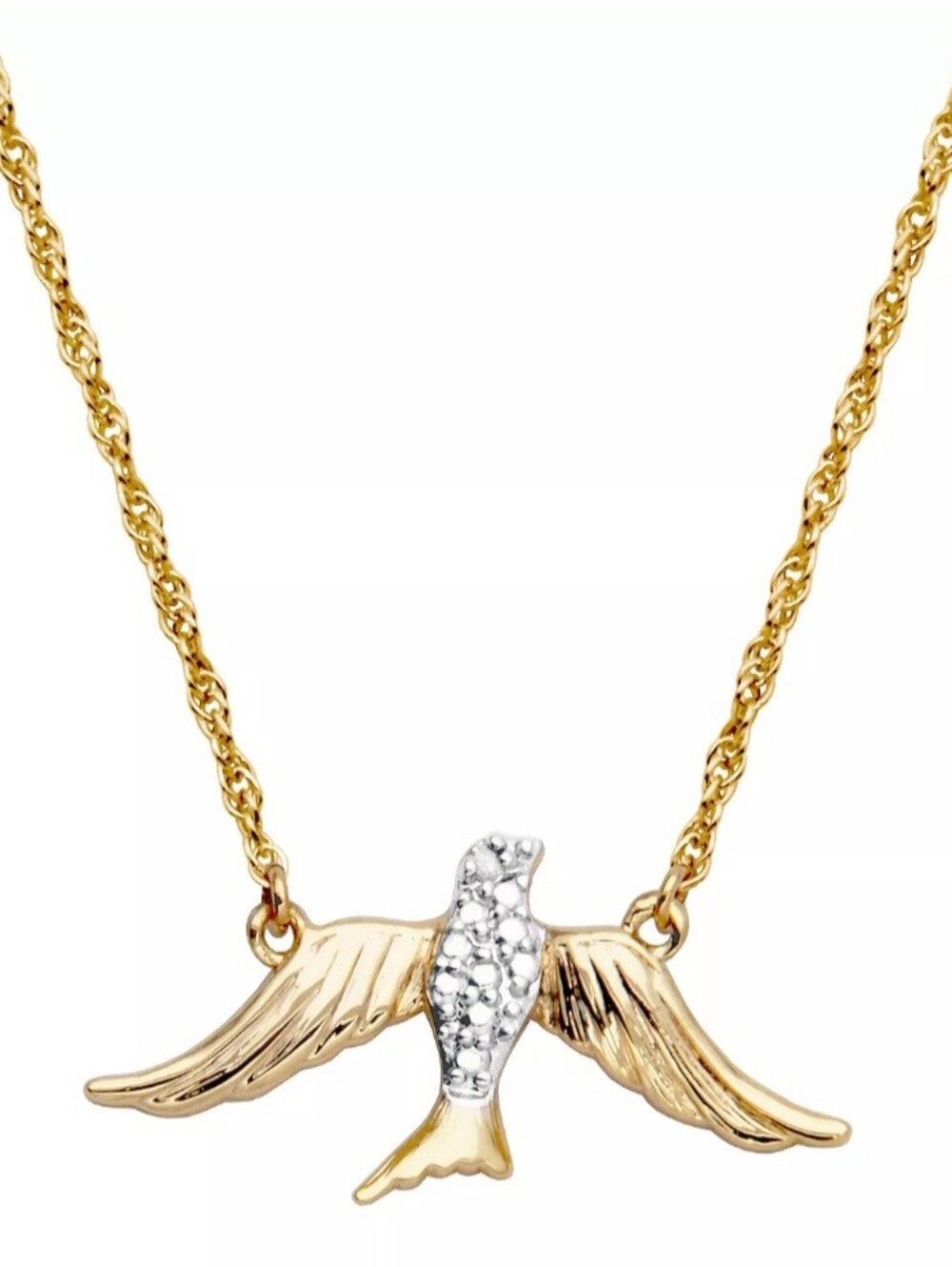 Sarafina Gold-Tone Diamond-Accent Dove Necklace